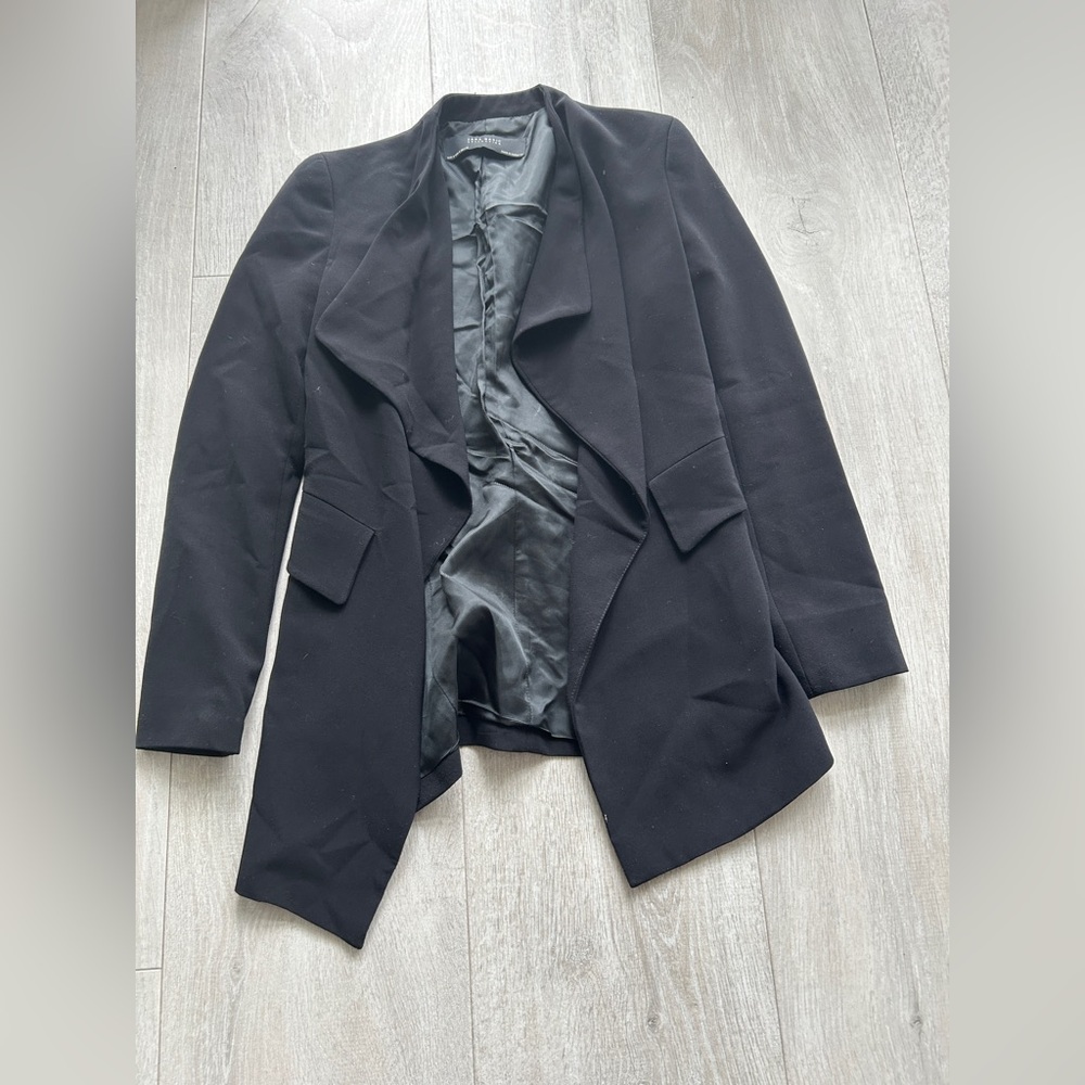 Zara Black Draped Blazer Jacket